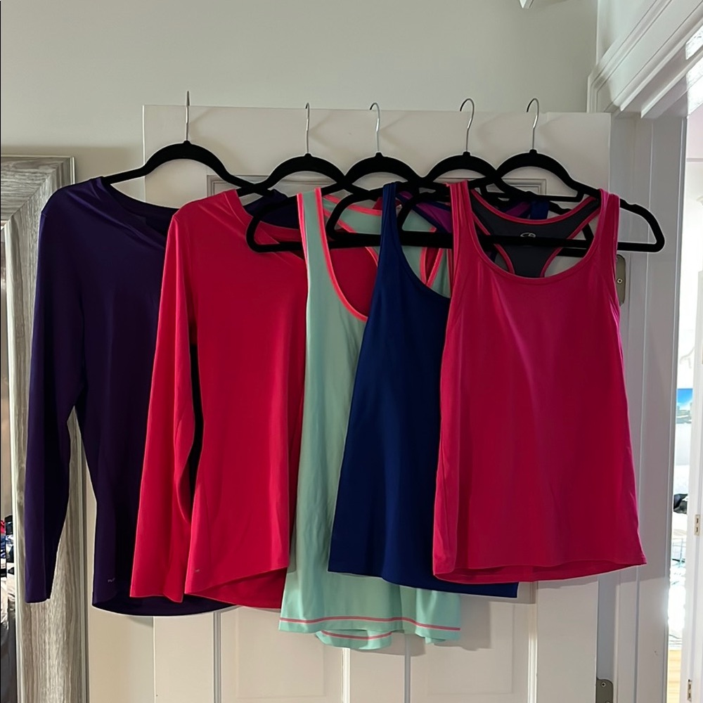 5 gently used workout shirts-smoke free home